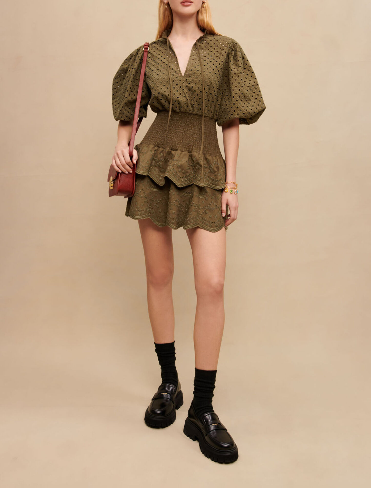 Broderie anglaise mini dress