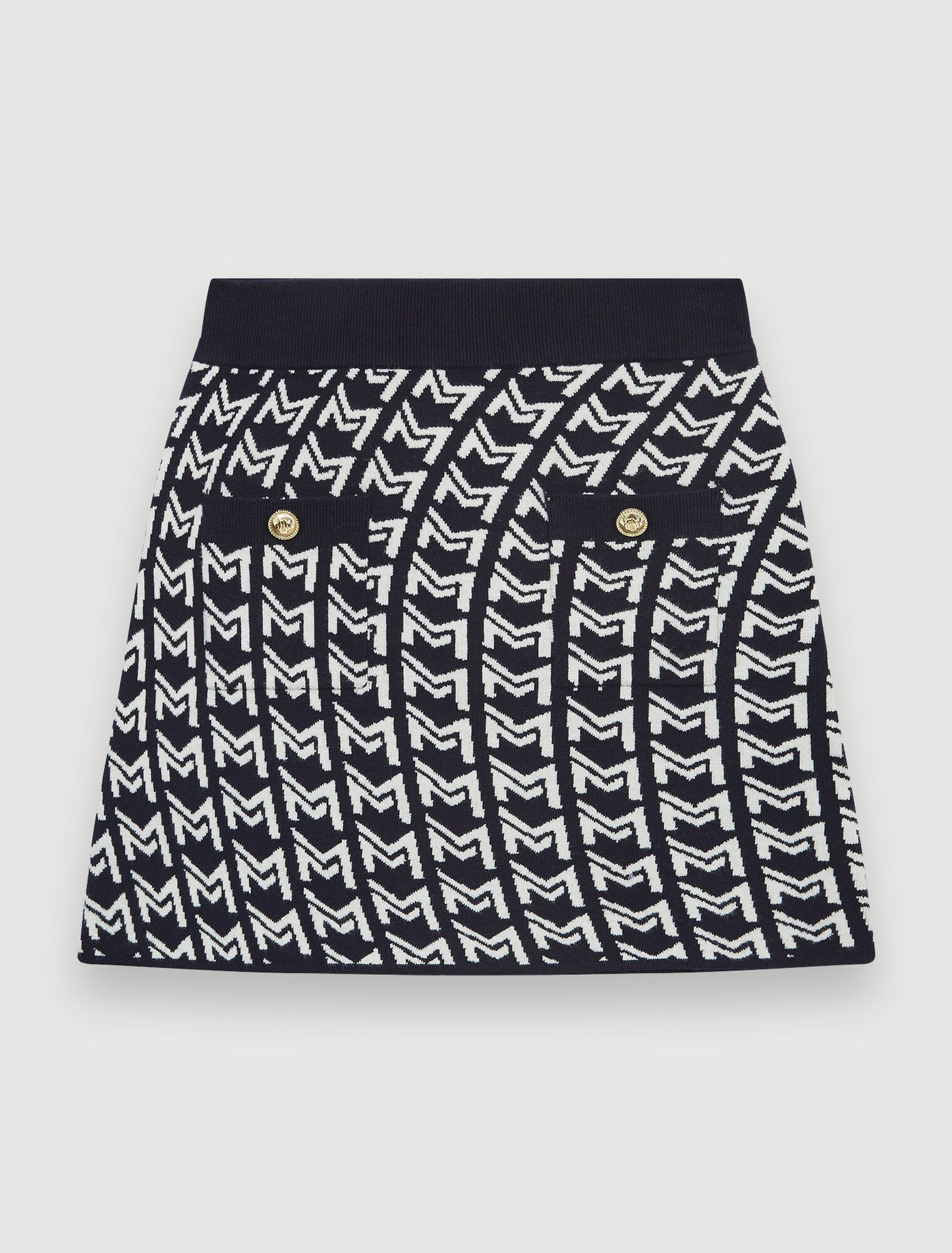 Monogrammed jacquard skirt 