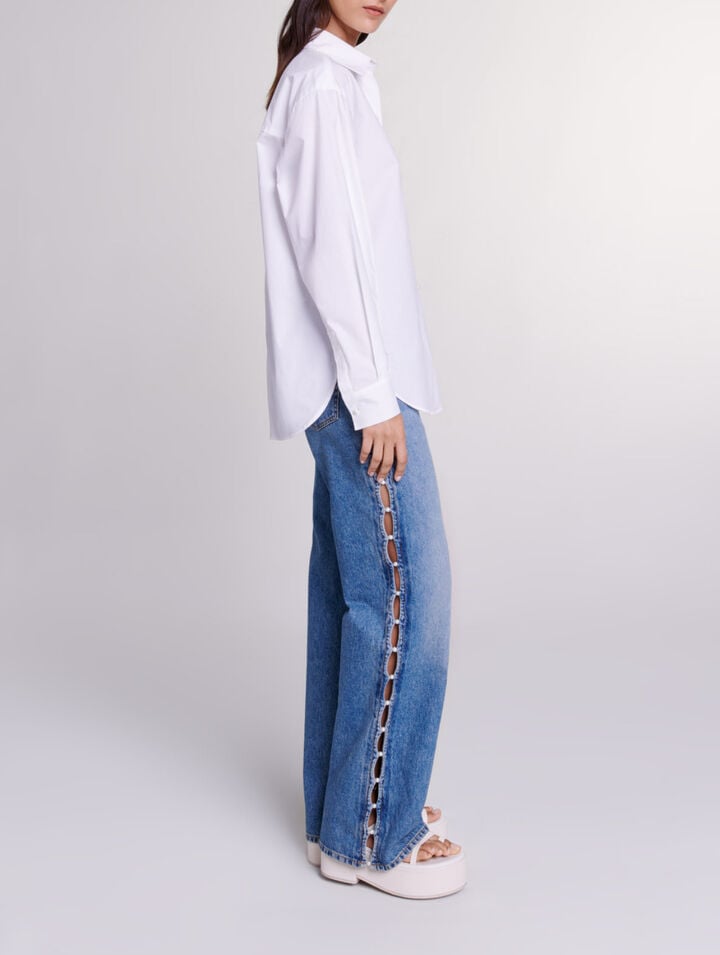 White cotton poplin shirt
