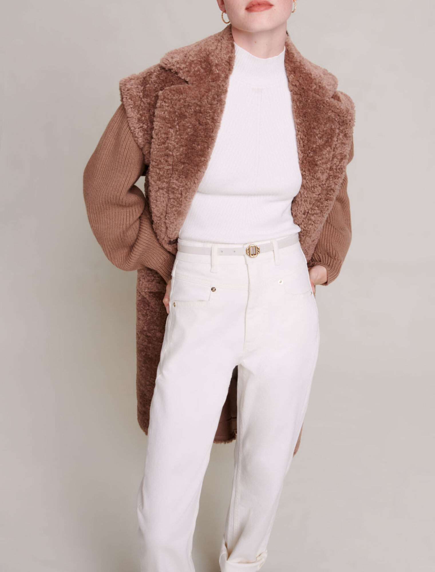 Long faux fur coat