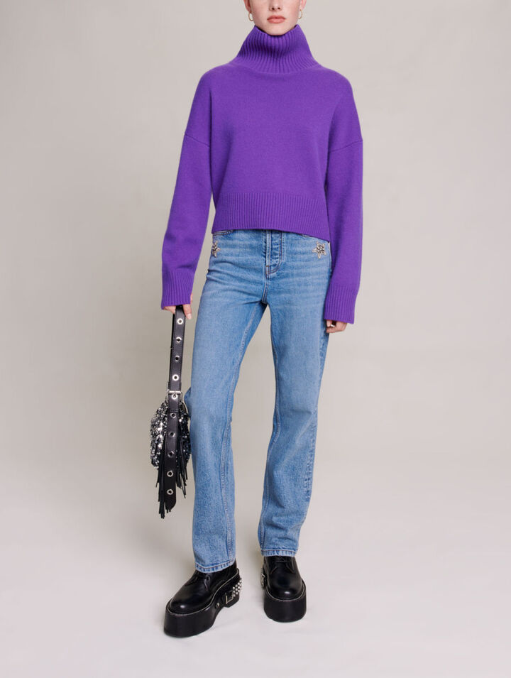 High neck cashmere sweater