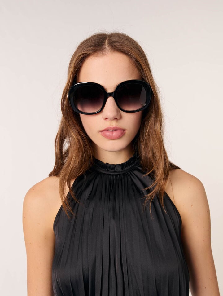 Pleated satin top