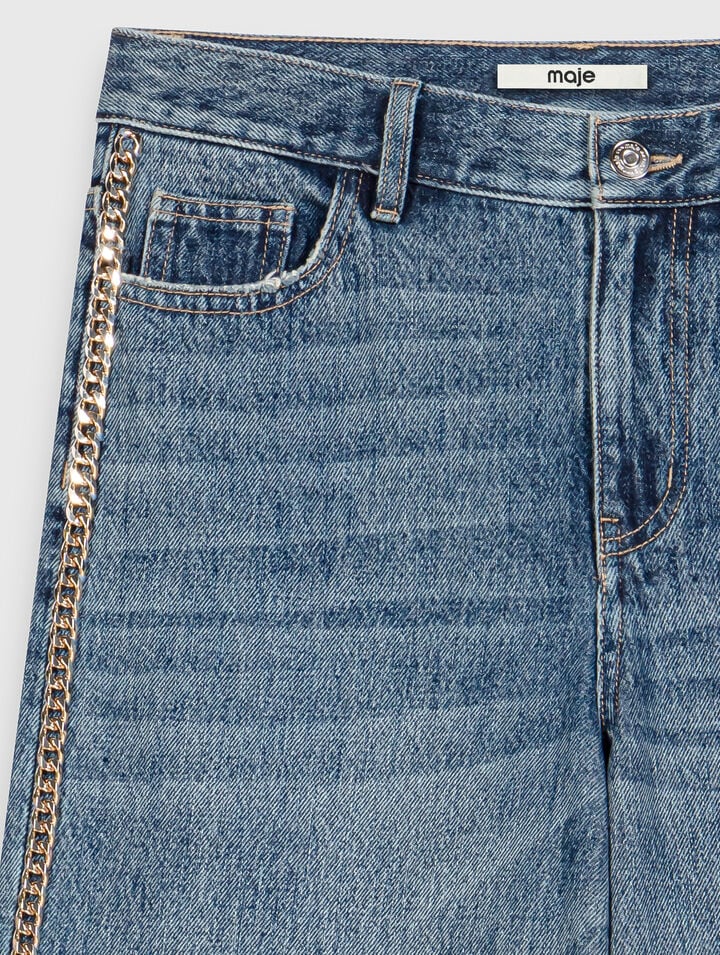 Wide-leg jeans with chains