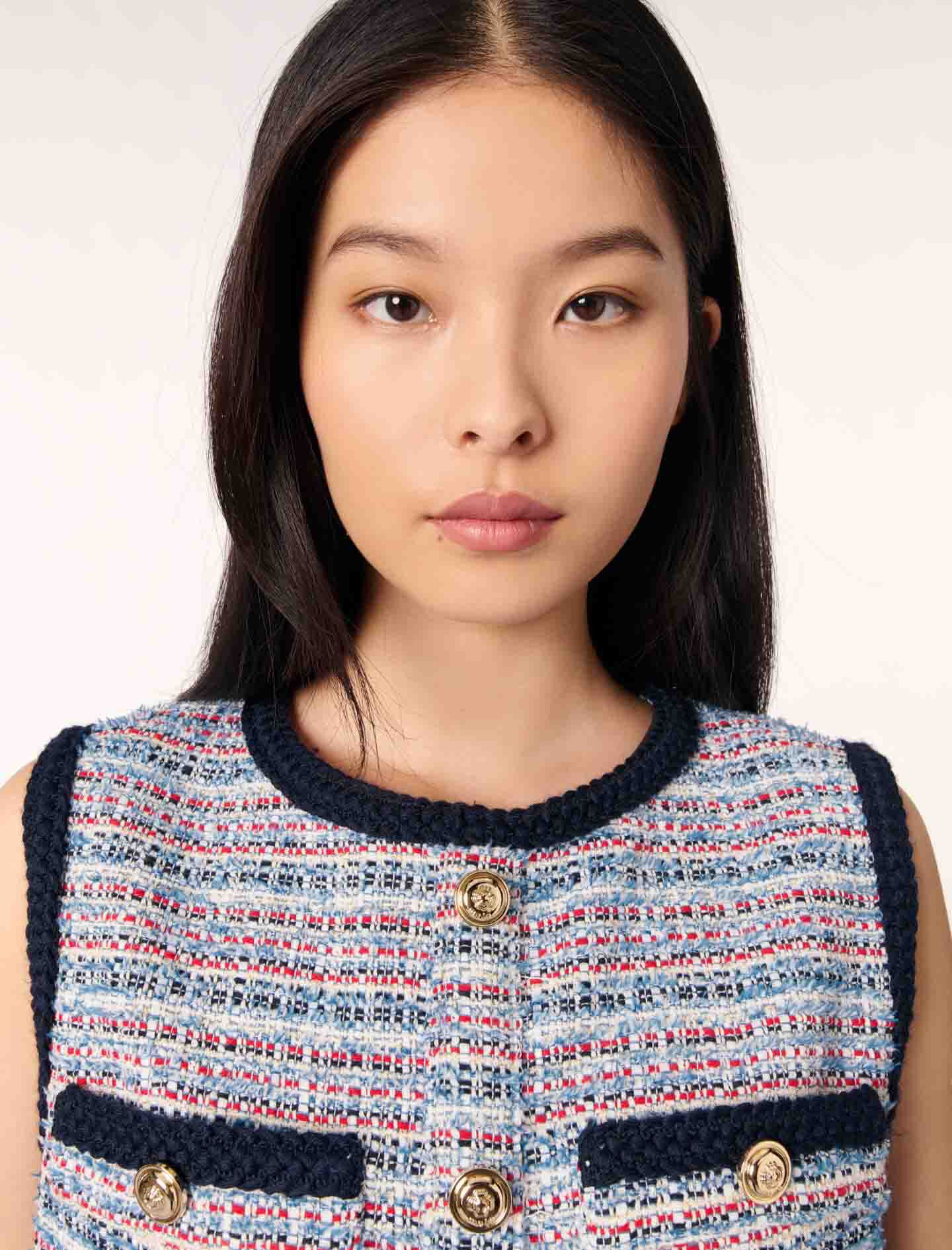 majeページ Sequin tweed short dress Blue for Women | Maje