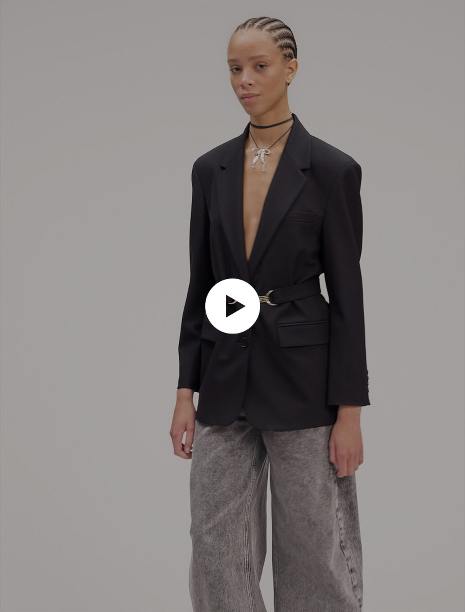 Belted suit jacket
