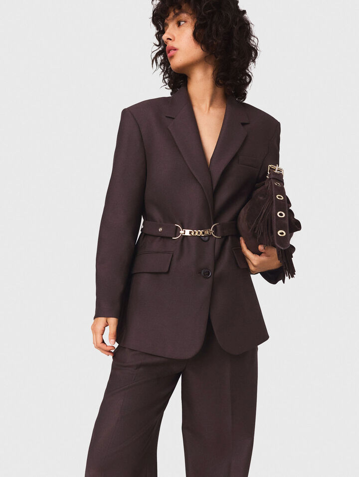 Belted suit jacket