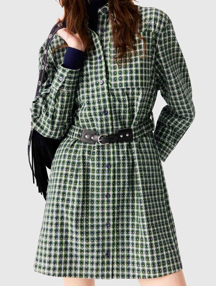 Short shirt dress with rhinestones