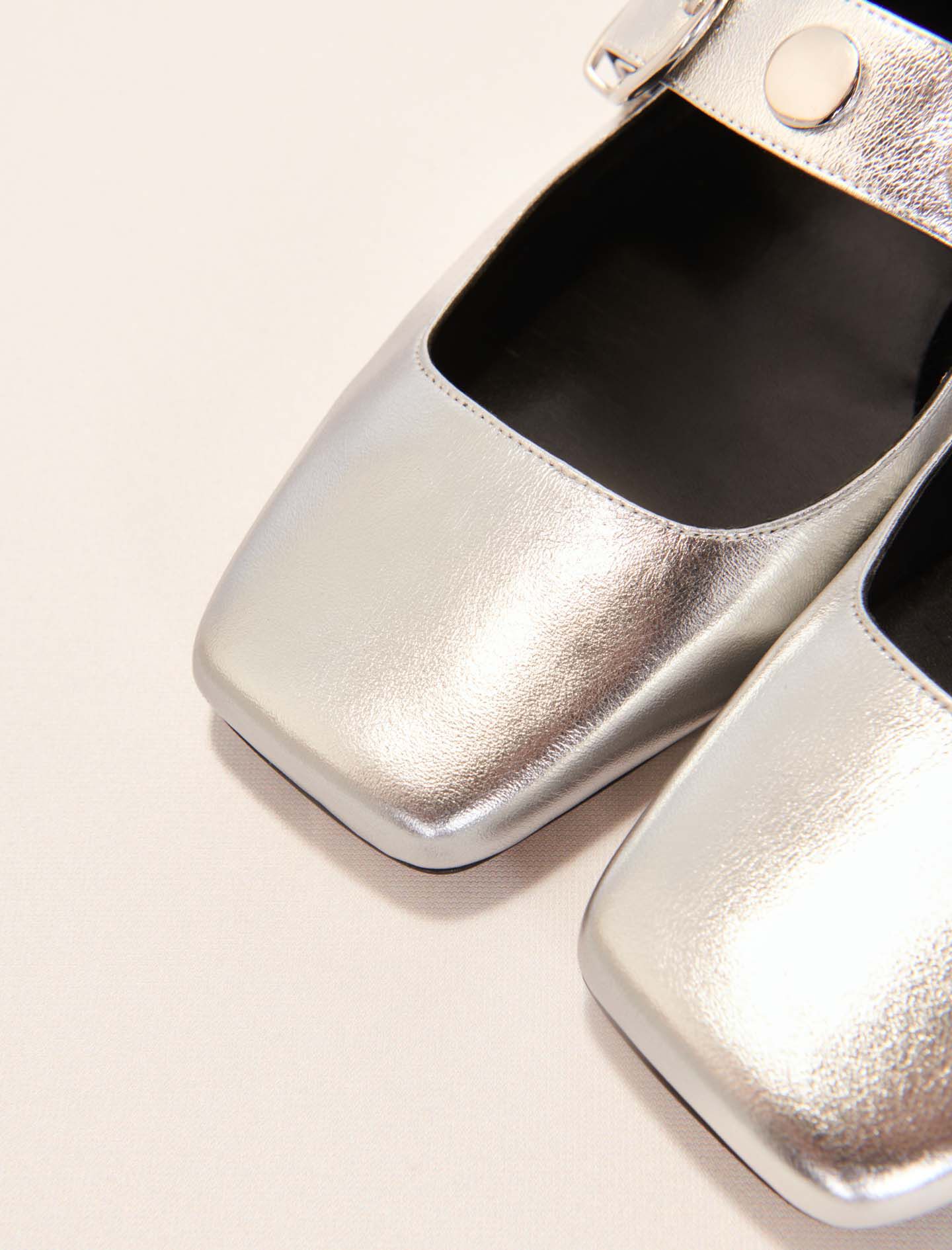 Metallic leather Mary Janes - Sandals & ballerinas | Maje