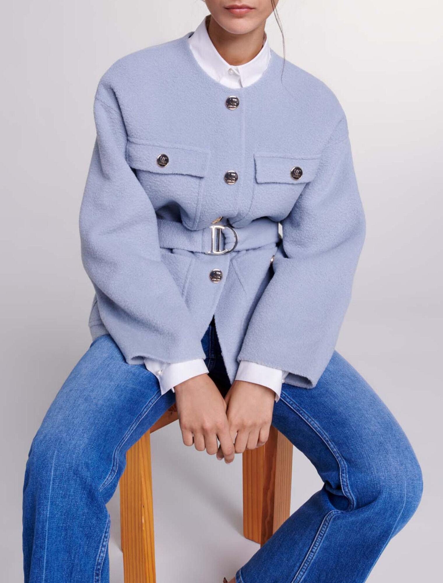Belted short coat