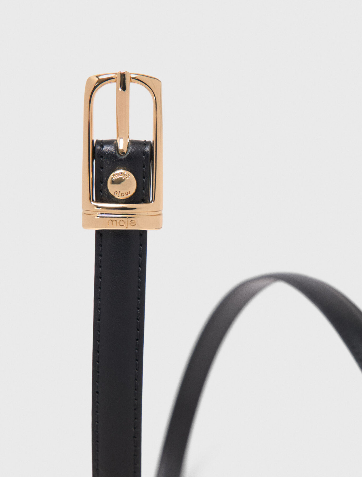 Slim leather belt