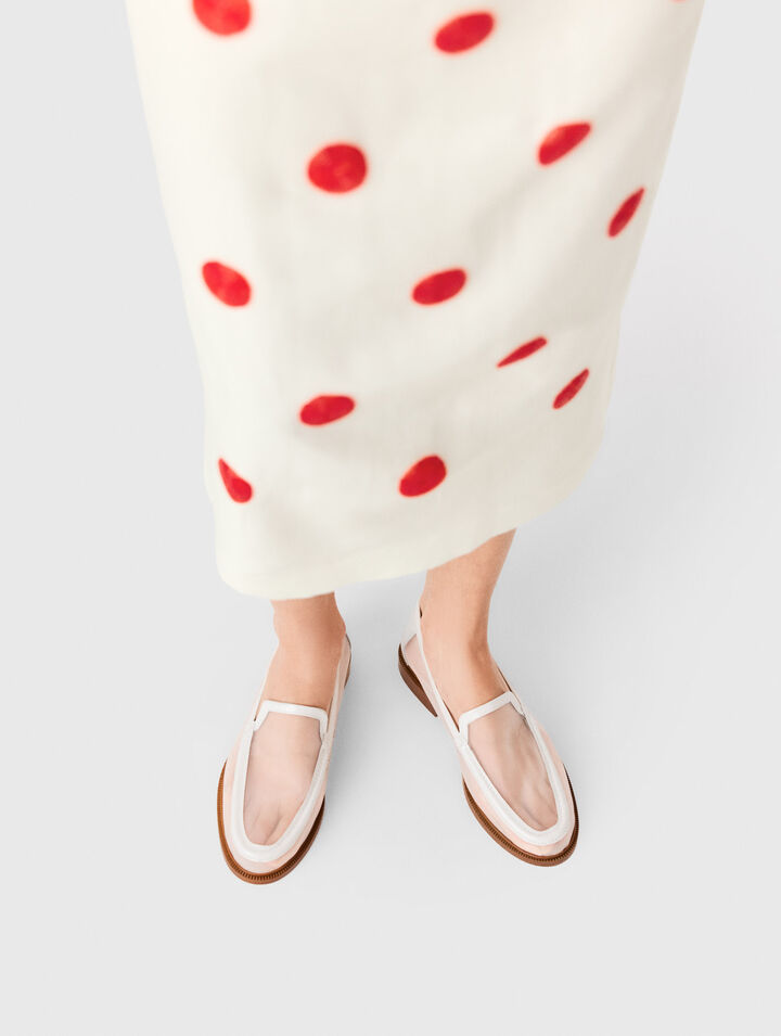Leather and mesh loafers