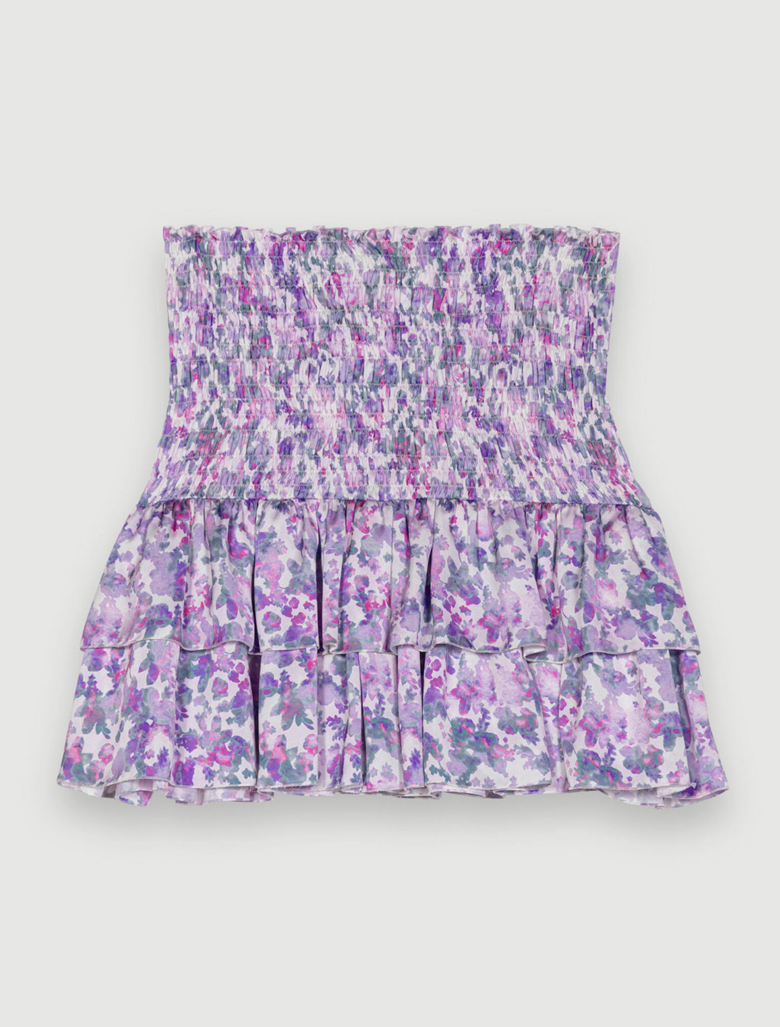 Smocked skirt in floral print