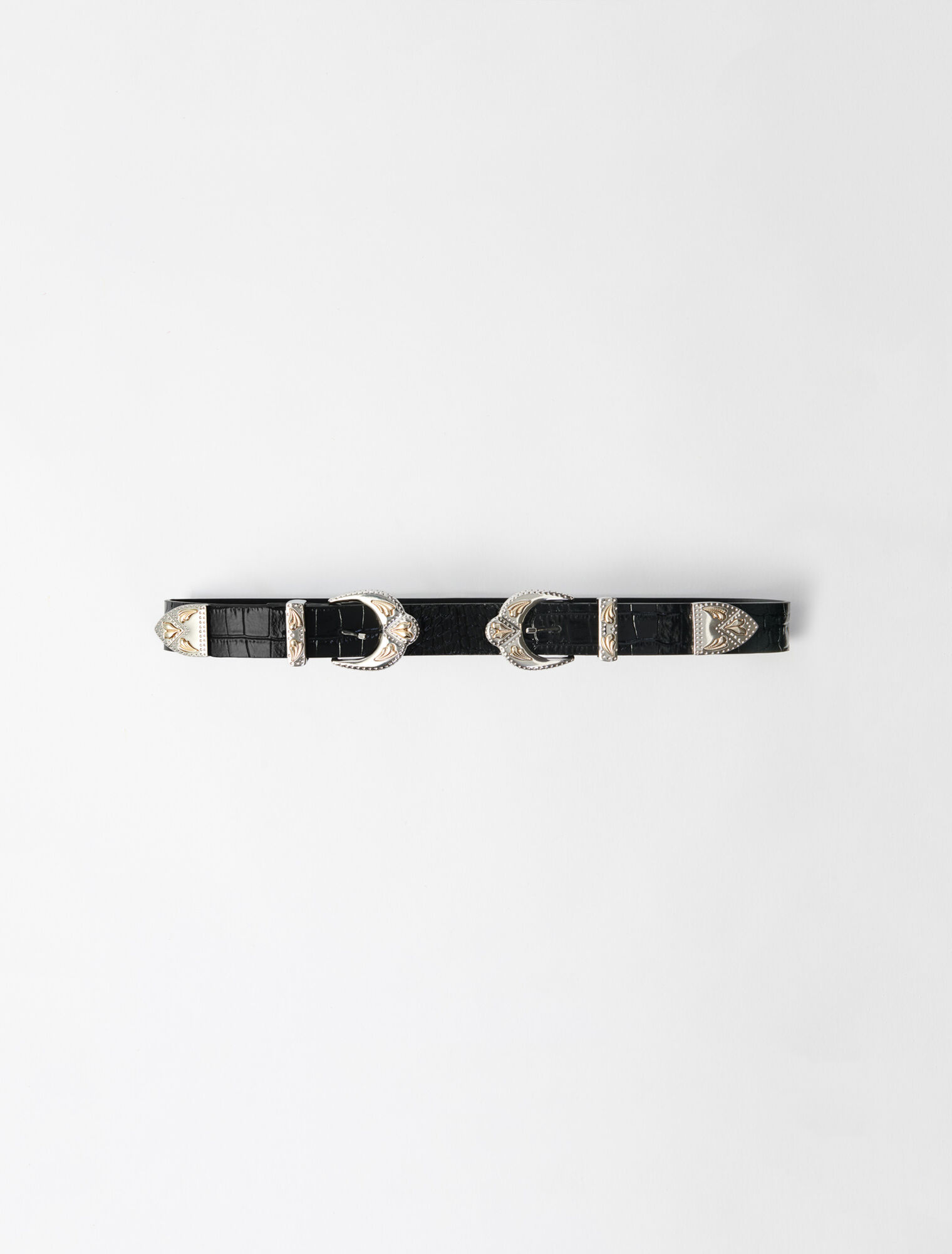 Western double buckle belt