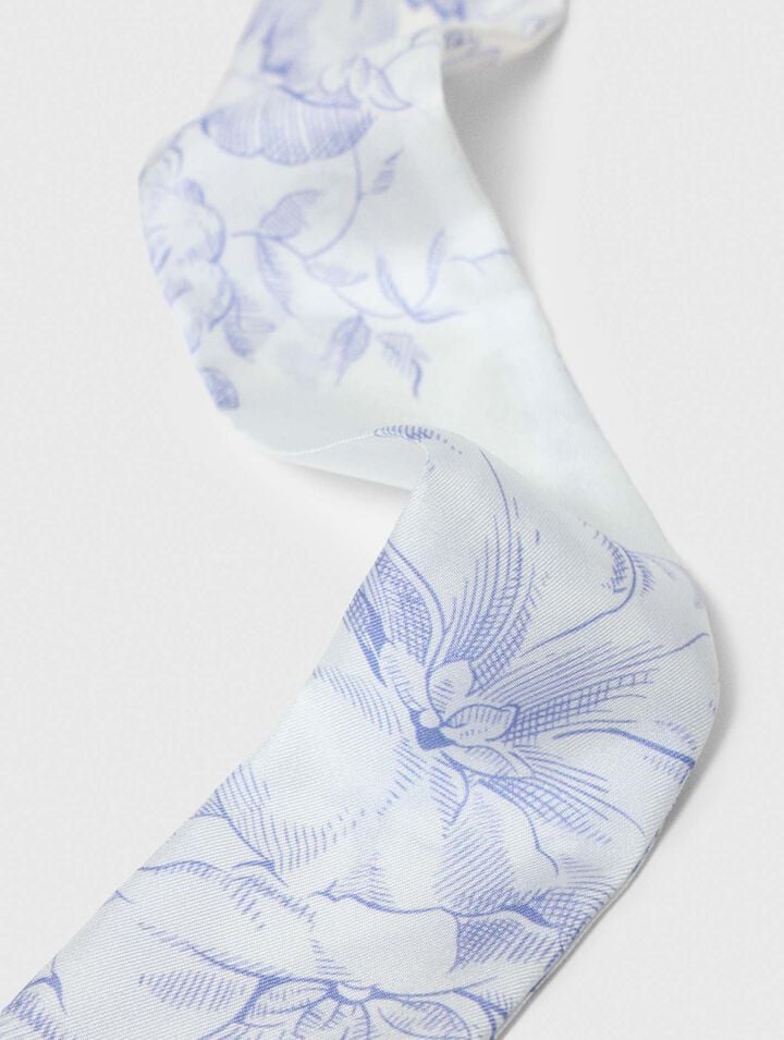 Floral print silk scarf