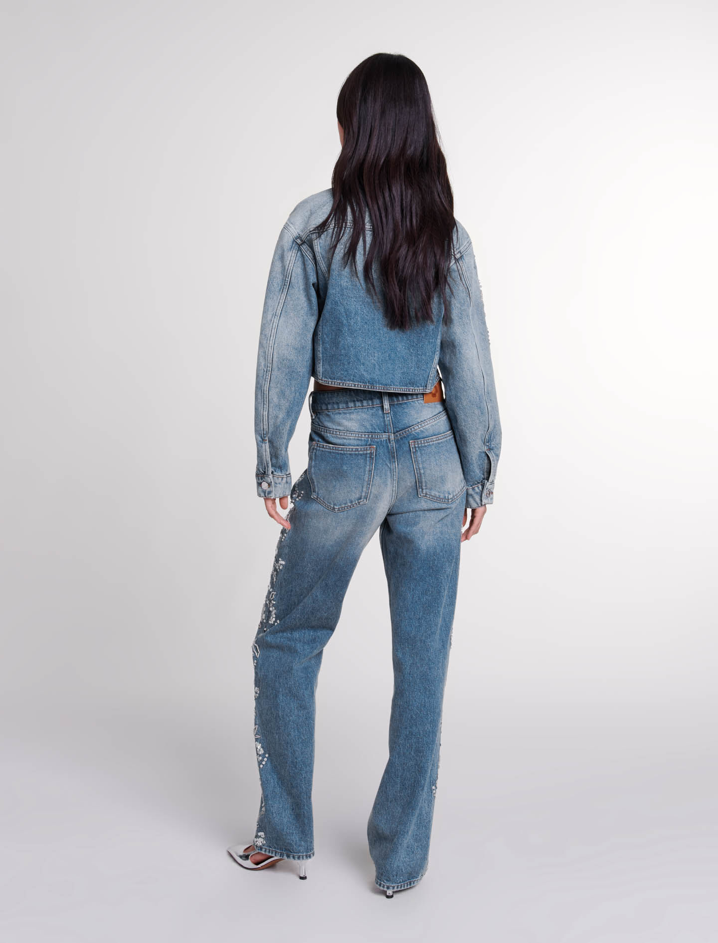 Embroidered denim jacket - Offline_Blazers-Jackets | Maje Embroidered denim jacket - Offline_Blazers-Jackets | Maje