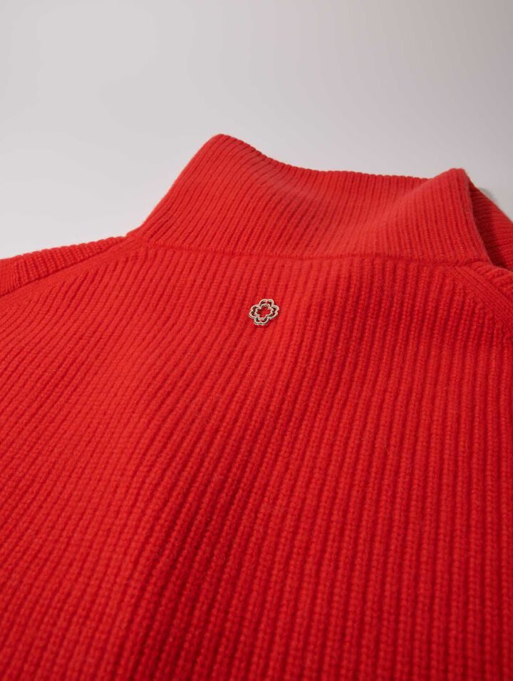 Cashmere/wool zip-up neck warmer