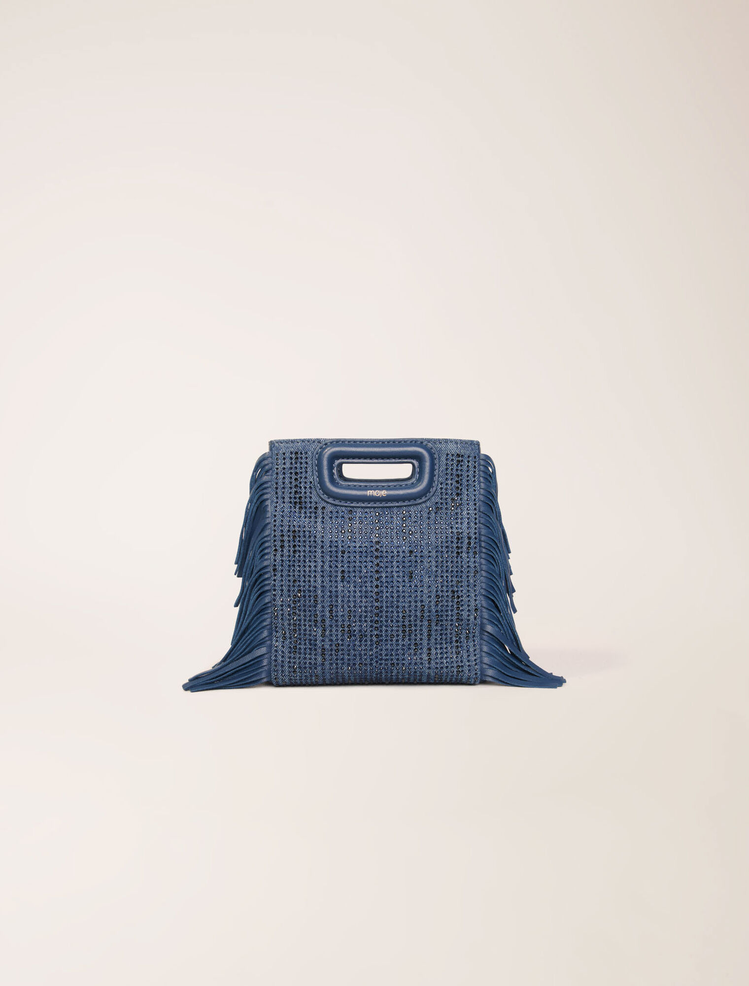 Rhinestone denim M Mini bag