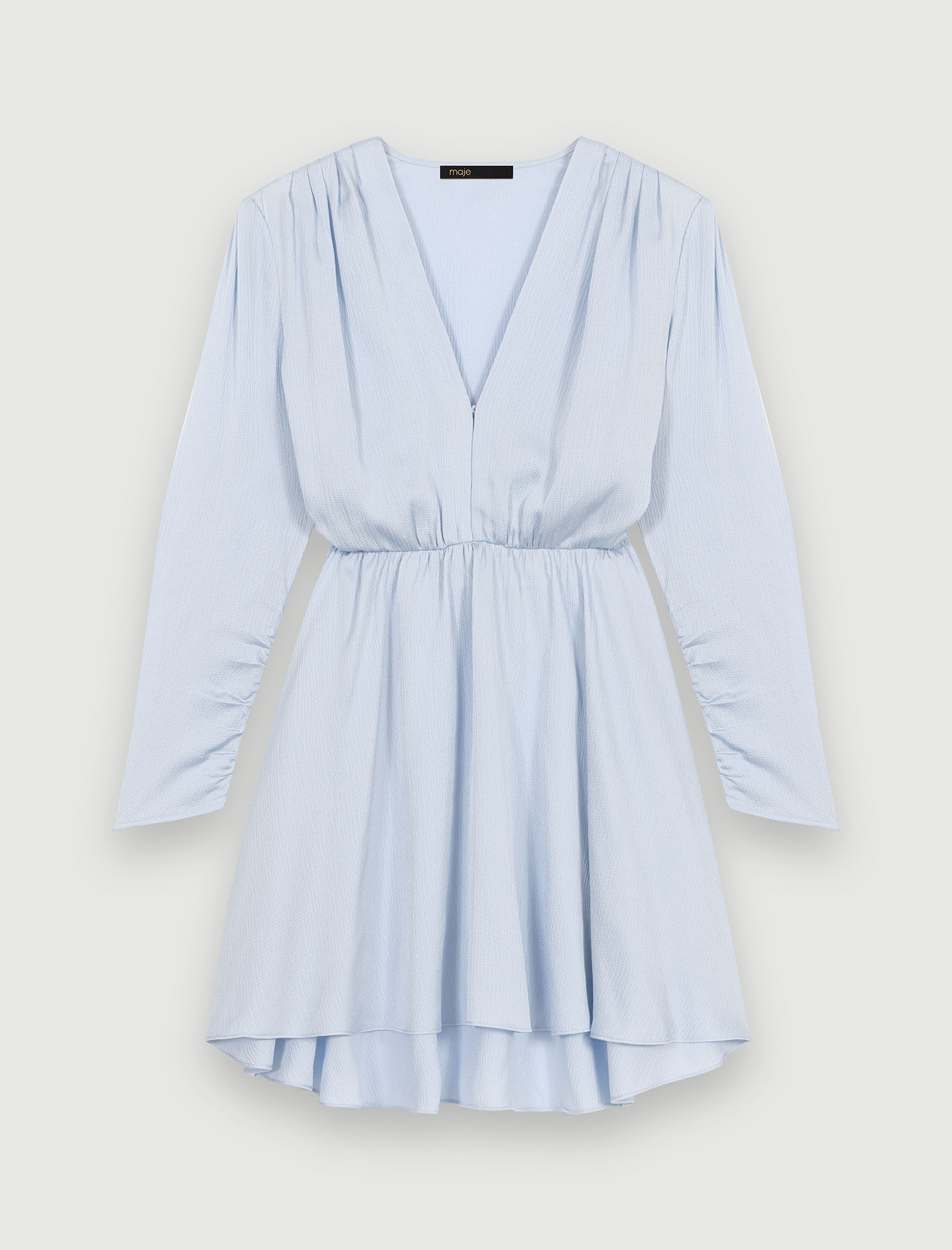 ★MEENDERI★SHIRRING POCKET MAXI DRESS - SKY BLUE★正規品 MEENDERI] SHIRRING POCKET MAXI DRESS - SKY BLUE