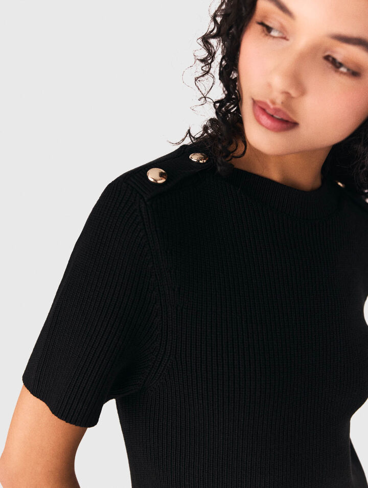 Short knit and taffeta dress