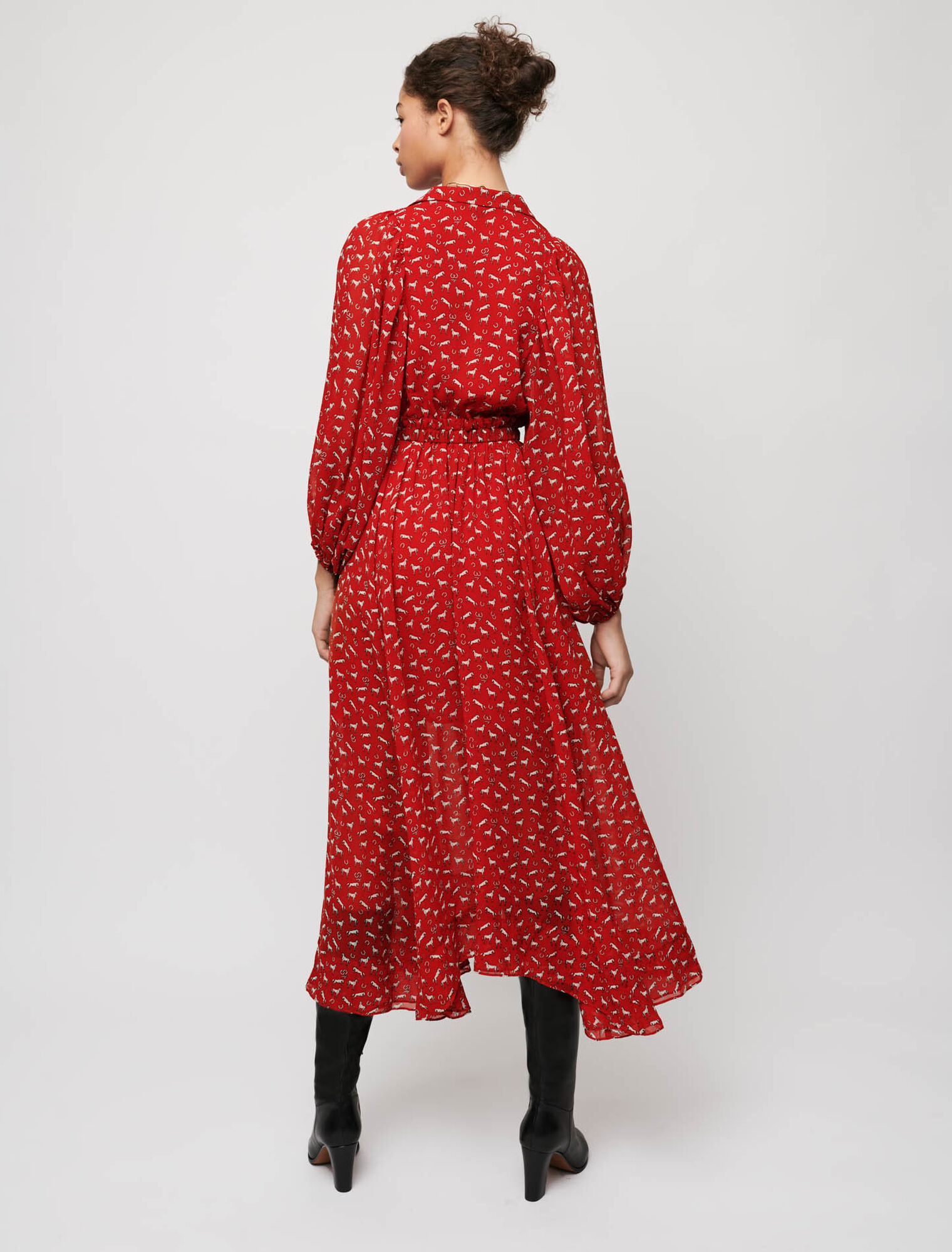 Horse print chiffon dress