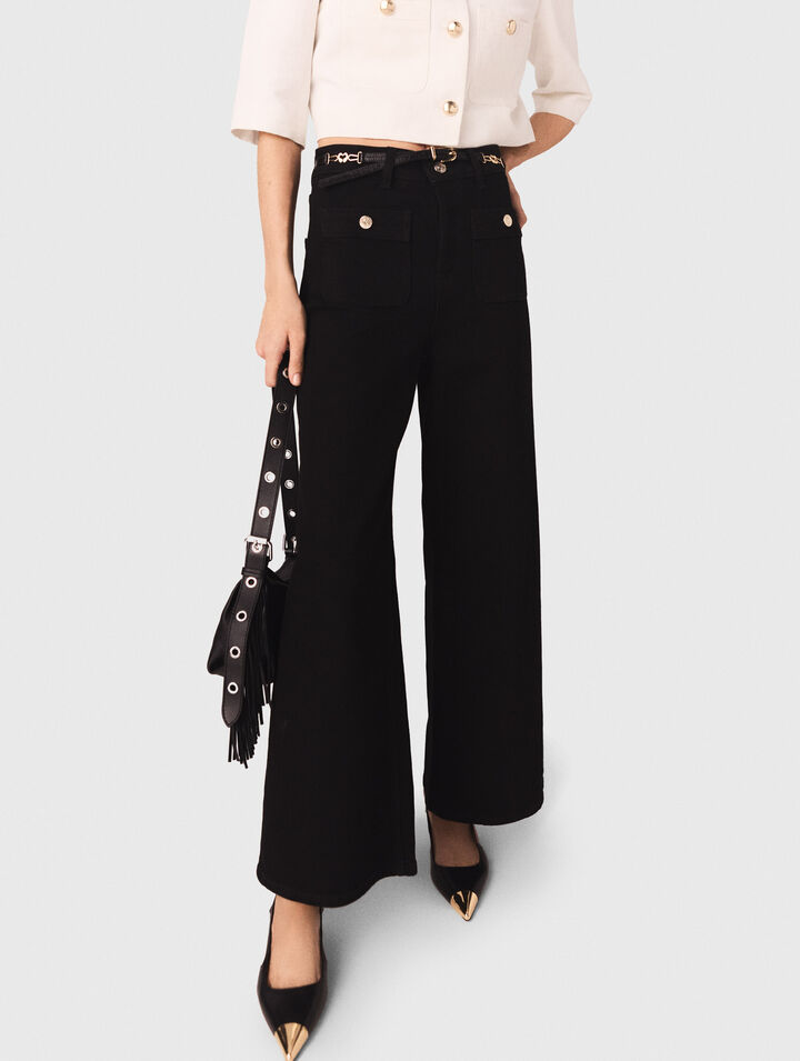 Straight-leg jeans with patch pockets