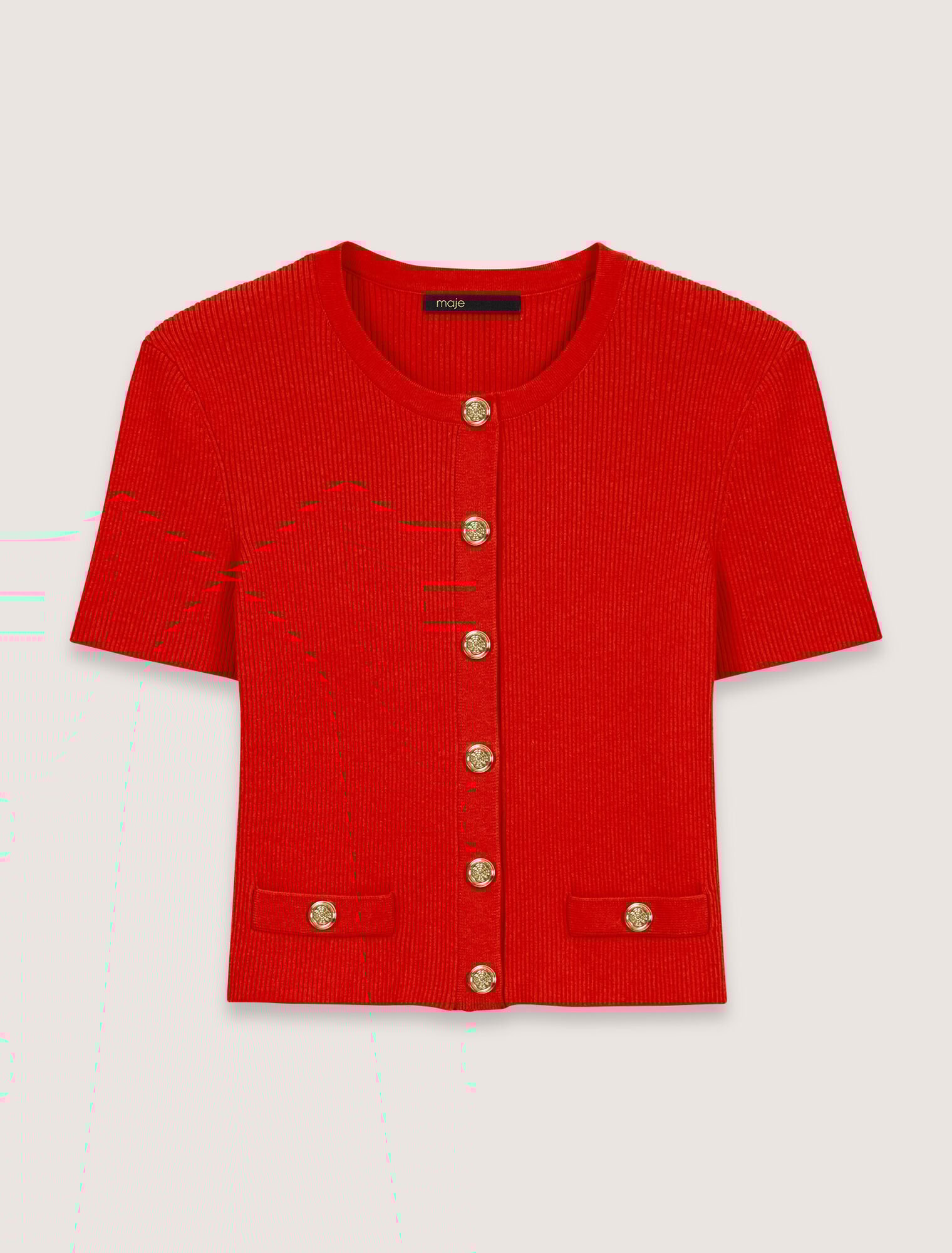 Cropped cardigan with gold buttons