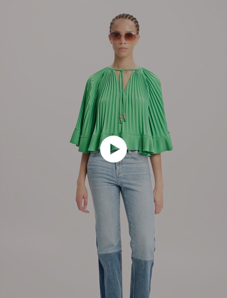 新品　完売品　room306 Pleats Design Tops Cape-effect pleated top Green for Women | Maje