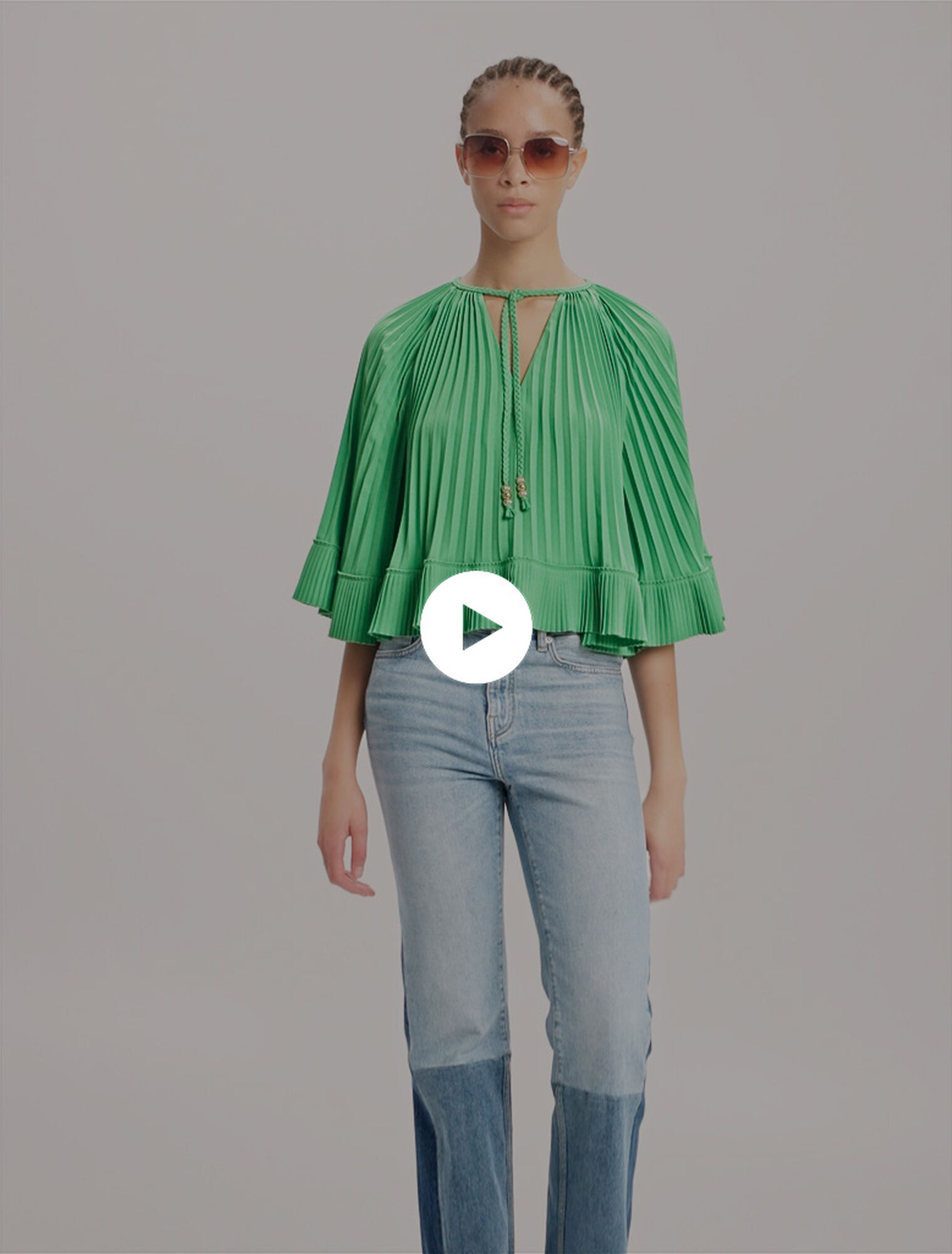 Cape-effect pleated top