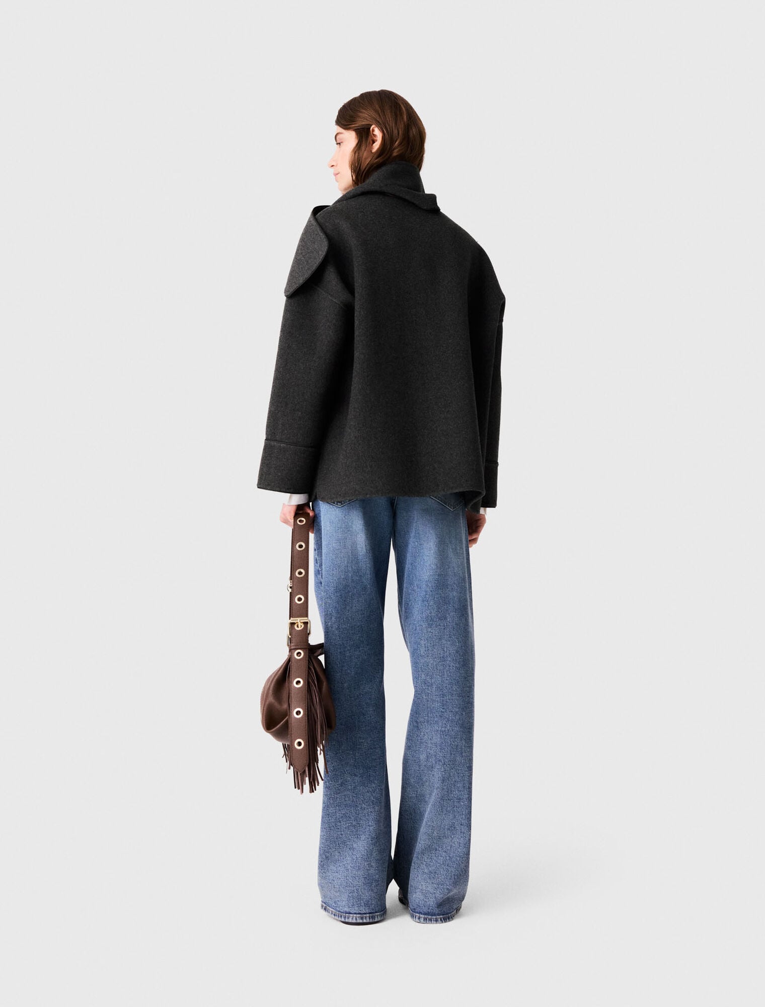 Coat with removable scarf