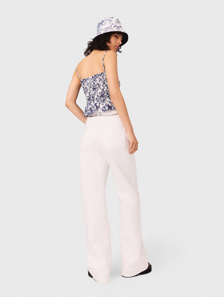 High-waisted wide-leg jeans