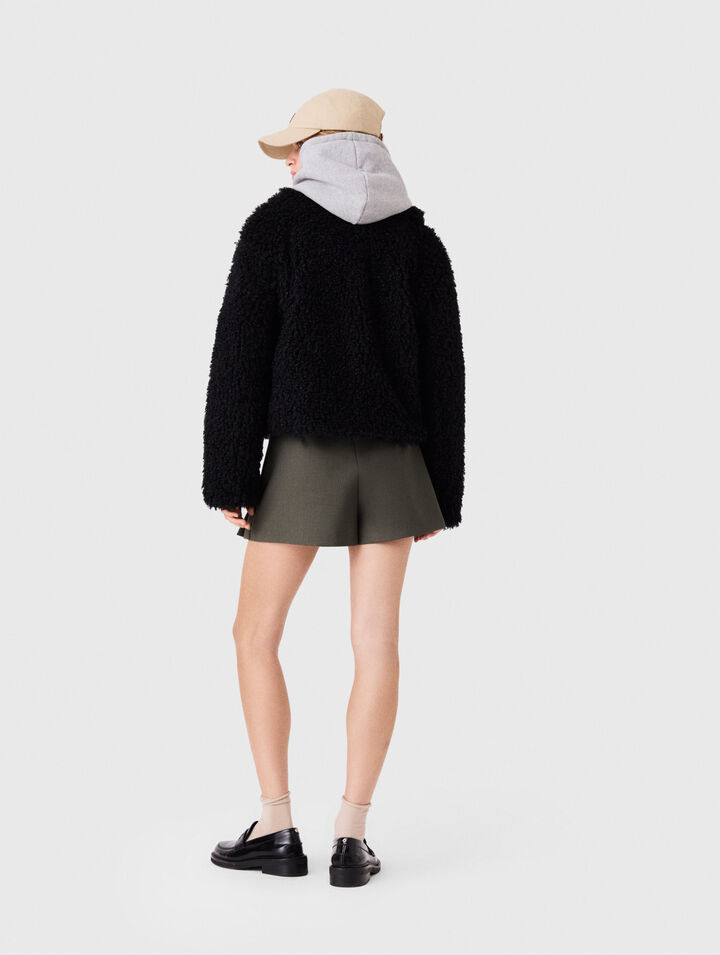 Curly faux fur jacket