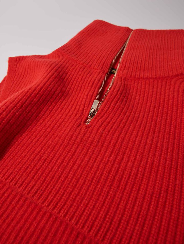 Cashmere/wool zip-up neck warmer