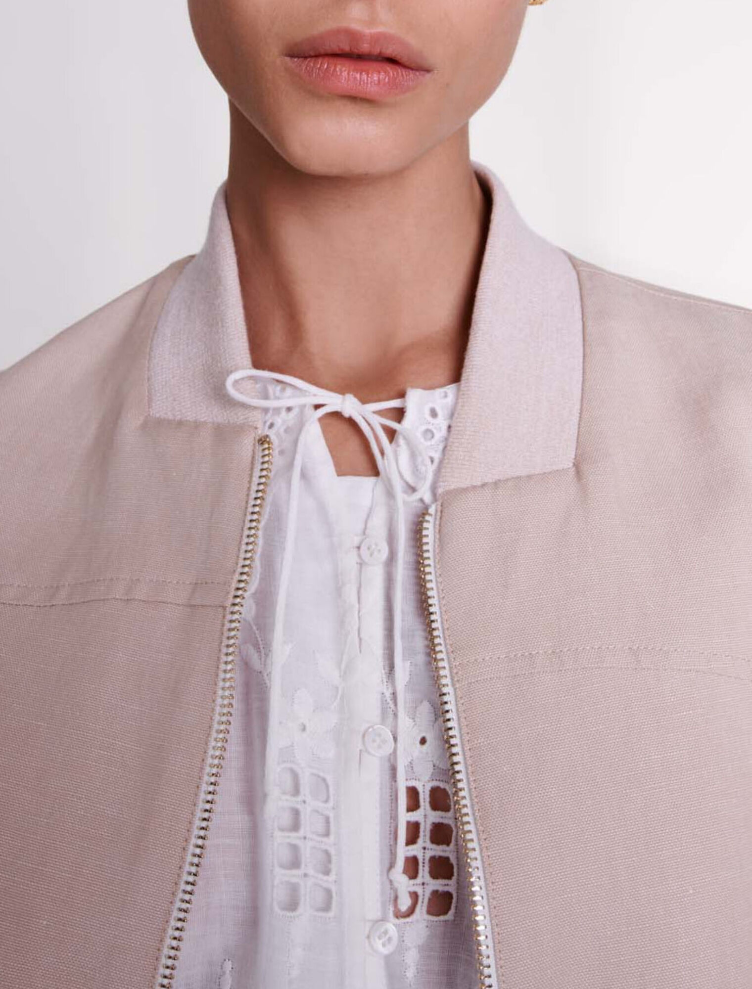 Cropped linen jacket