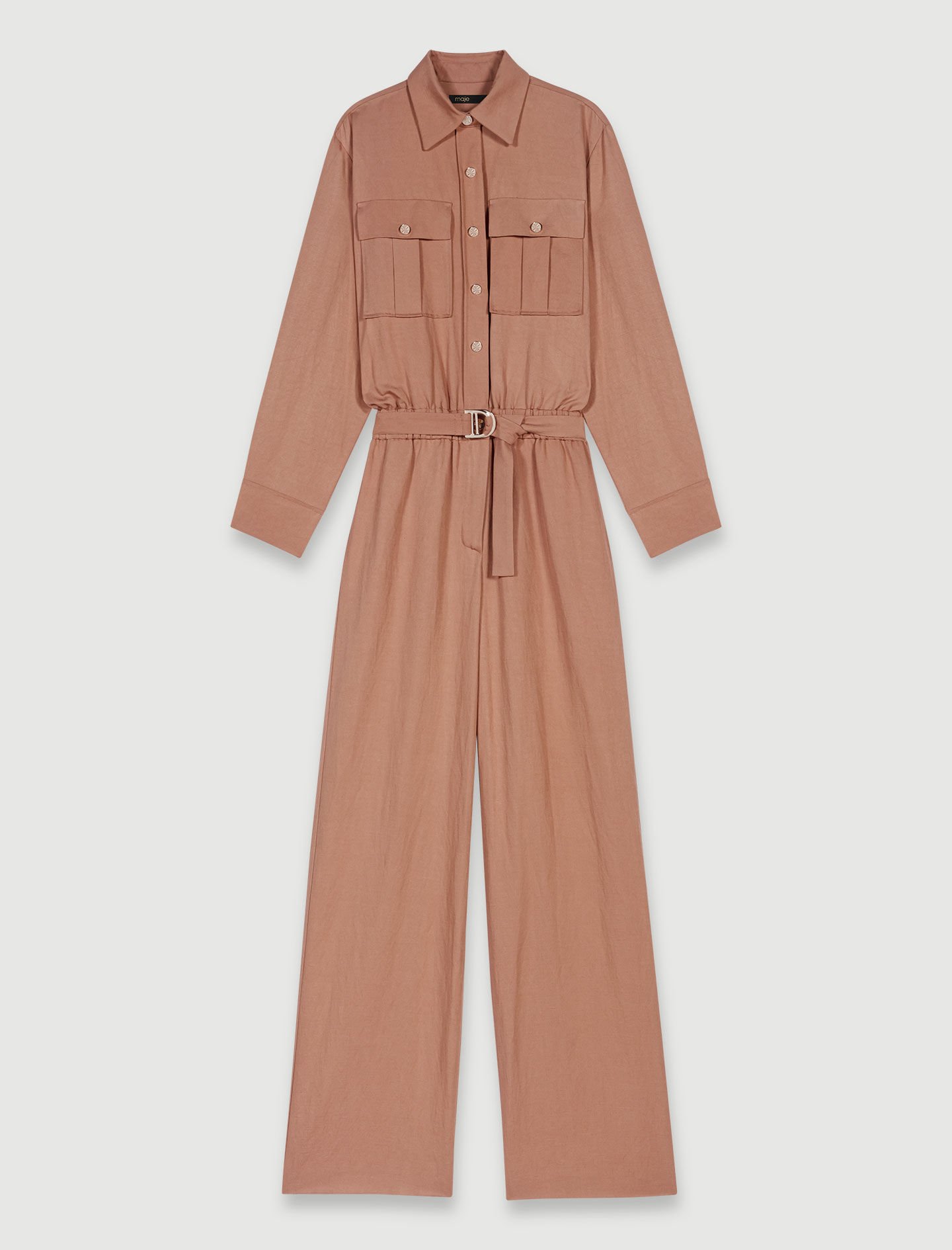 Linen blend trouser suit Brown for Women | Maje