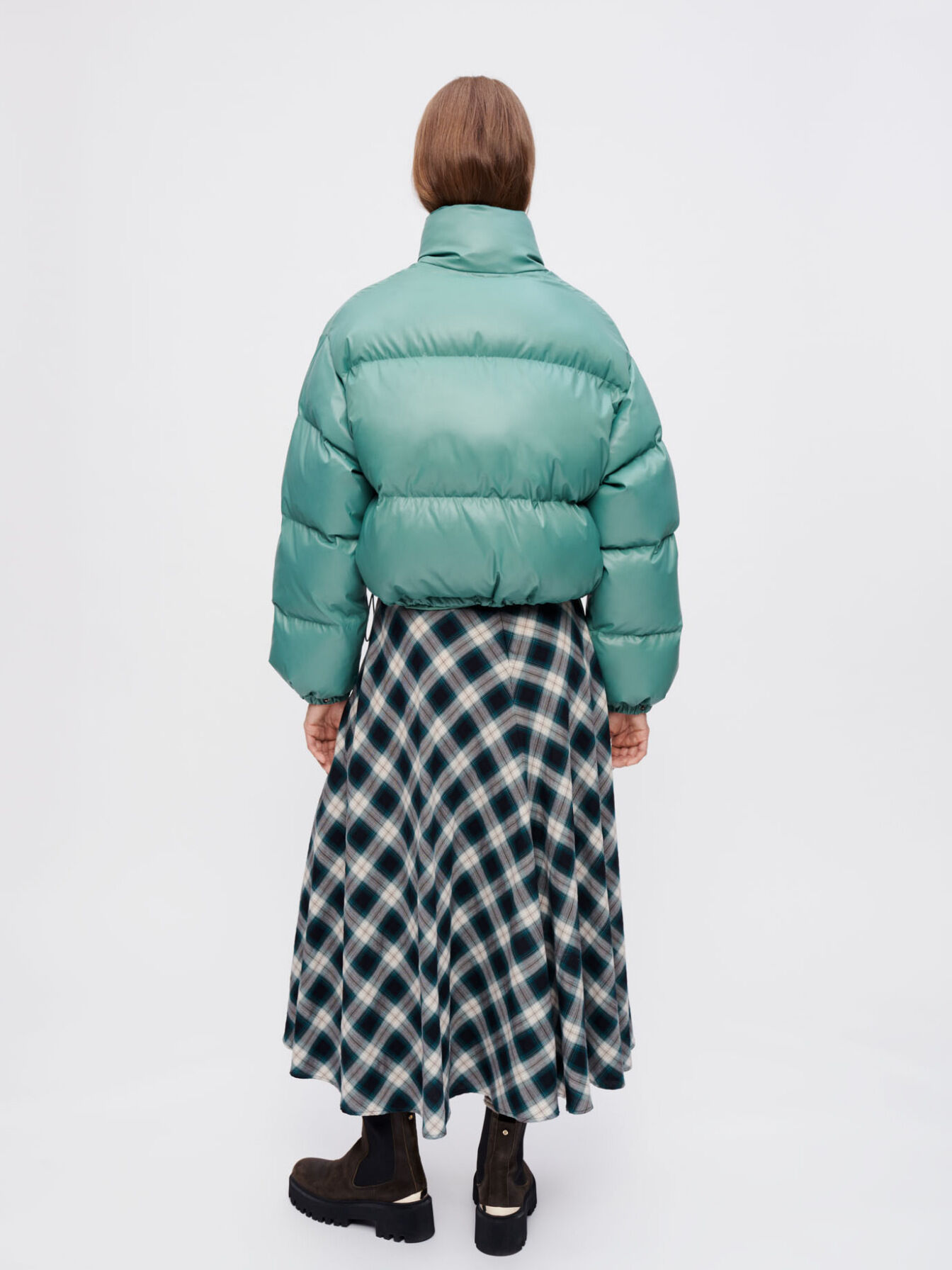 Green down jacket with Maje Clover patch Green for Women | Maje