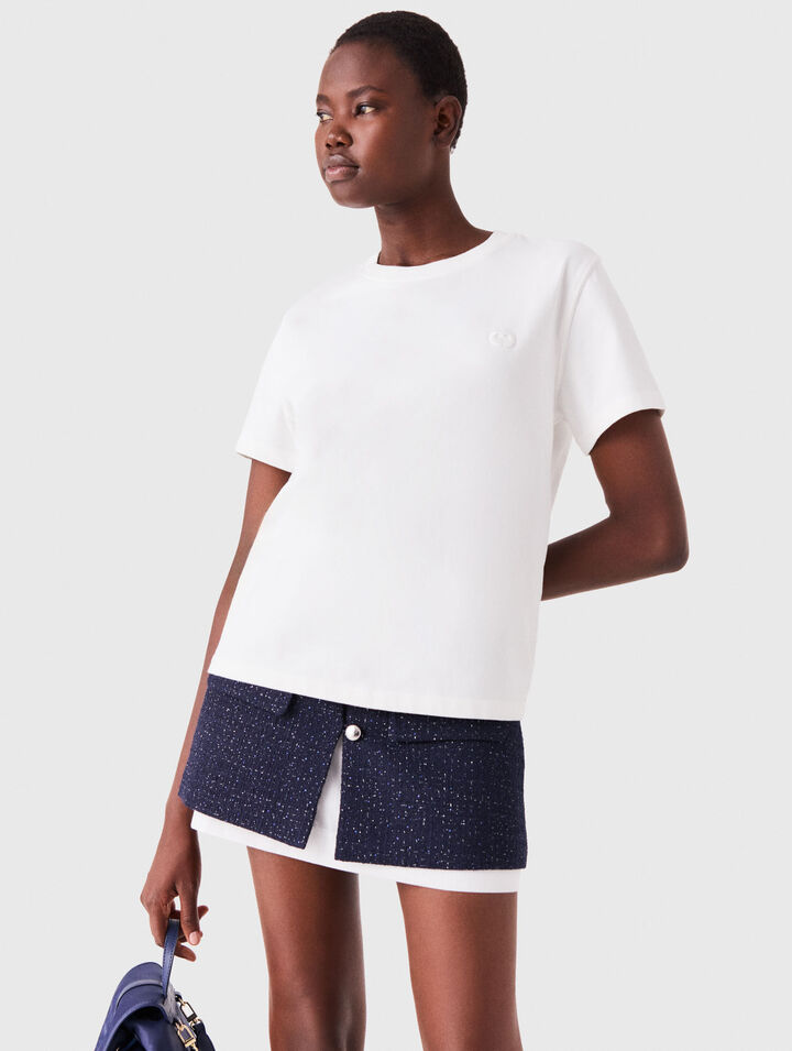 T-shirt with small embroidered logo