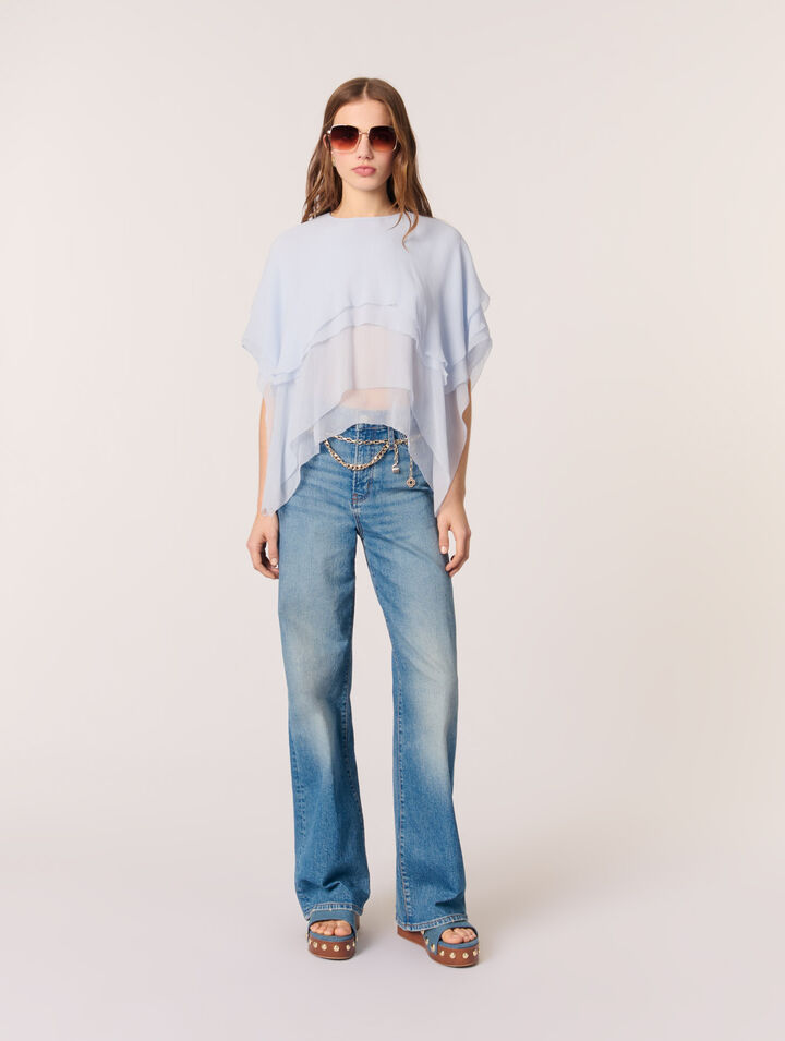 Ruffled chiffon top