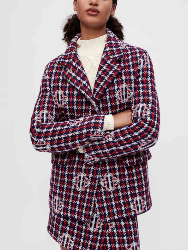 Clover plaid jacquard jacket