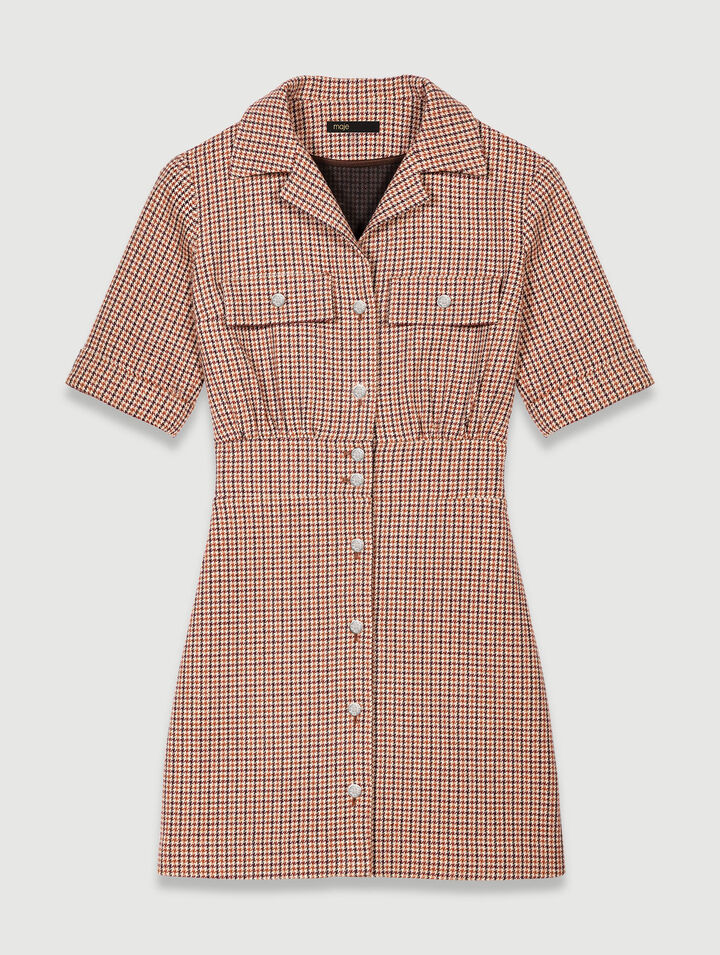 Short houndstooth dress