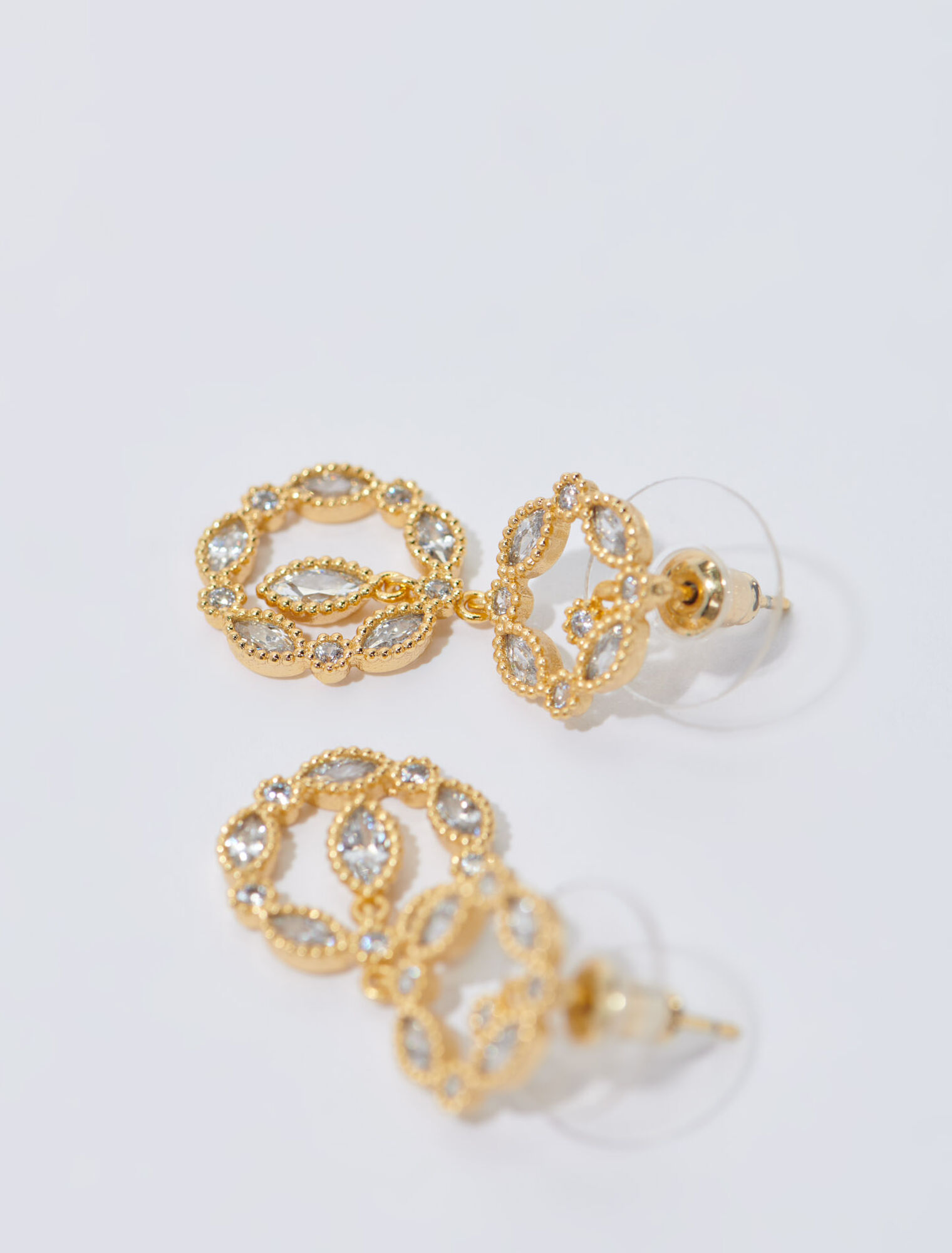 Rhinestone pendant earrings