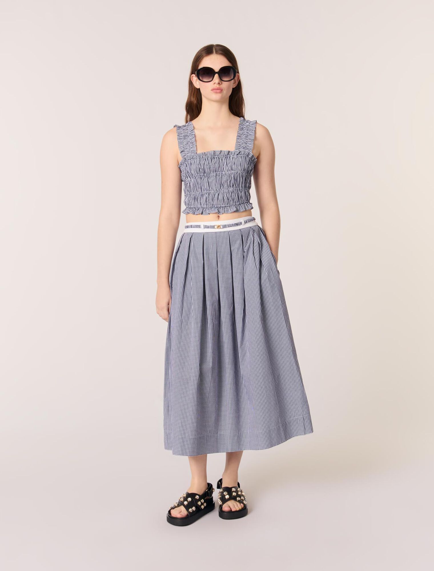 Gingham maxi skirt