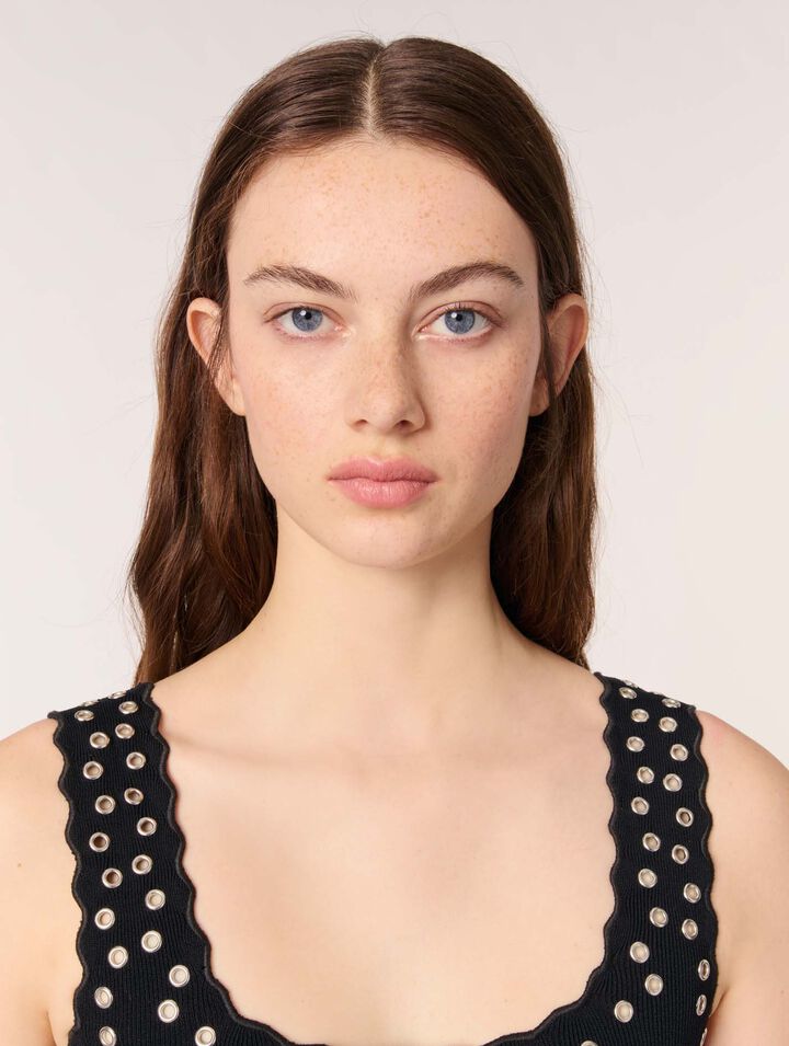 Short eyelet knit dress