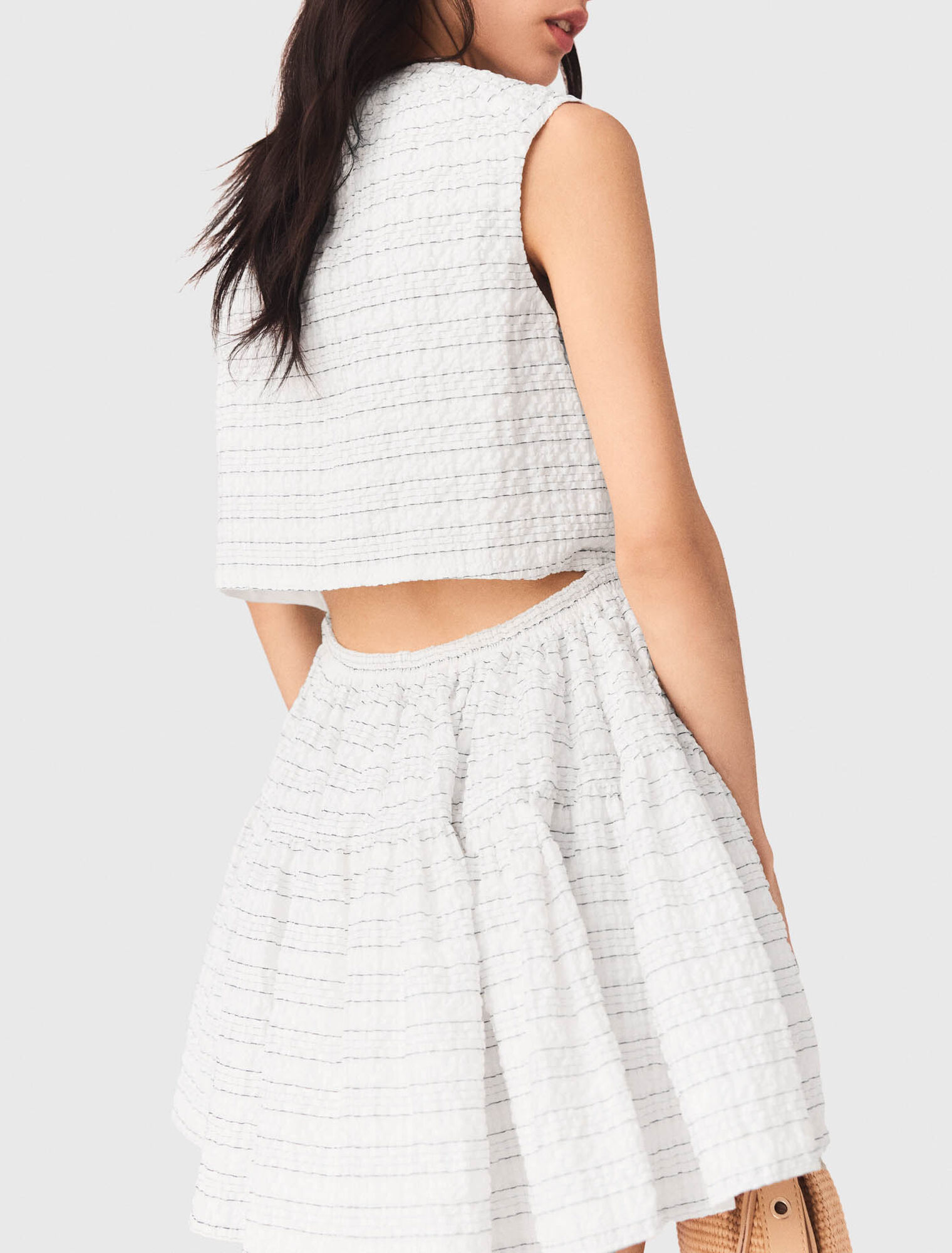 Short flared open-back dress