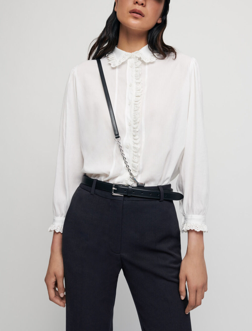 優里　Patterned Open Collar Shirt 特典付き！ SHEER PARTS OPEN COLLAR SHIRT — aulaaila