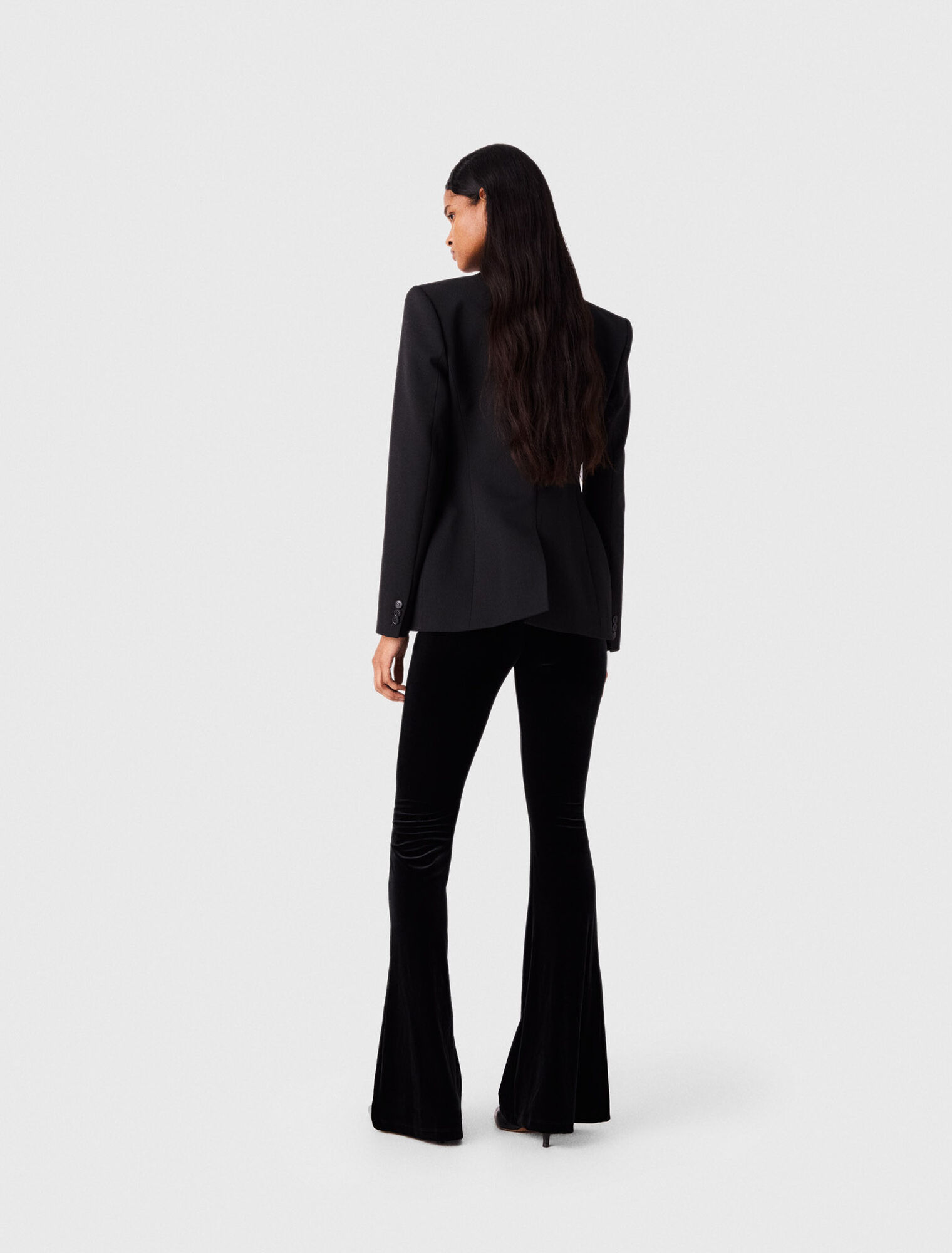 Stretch velour trousers