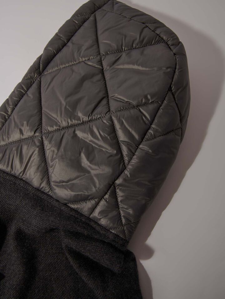 Hooded wool poncho