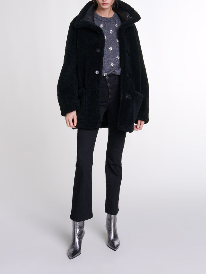 Reversible leather coat