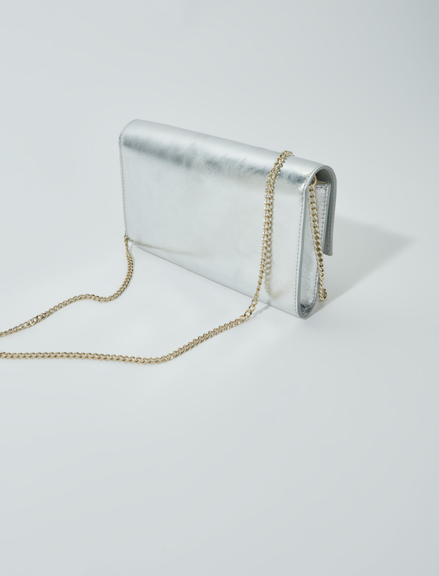 SALE *maje* メタリックツイードチェーンバッグ Metallic wallet bag Black / Gray for Women | Maje