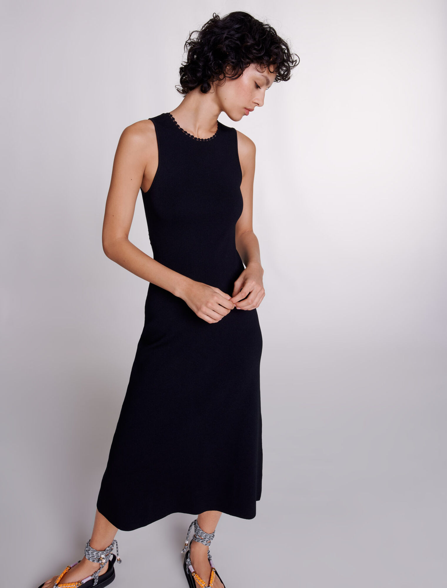 Cutaway knit maxi dress