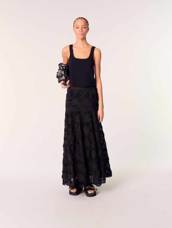 Long embroidered skirt